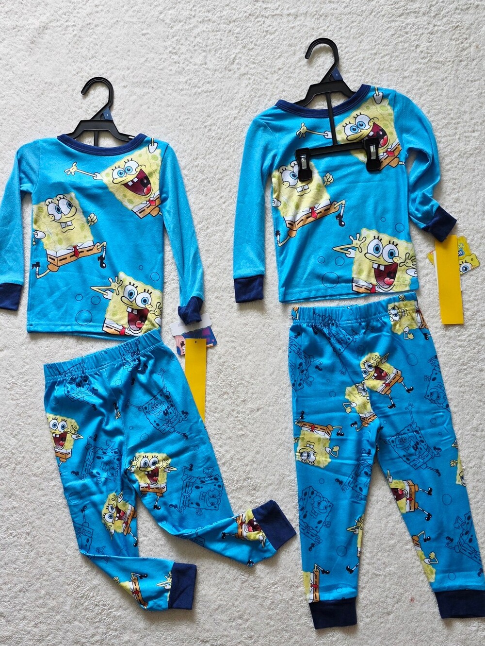 Bundle of 2 New 4t SpongeBob Square Pants Boys Long Sleeve Top & Pant Pajama Set